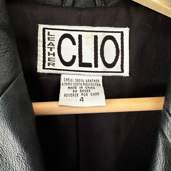Vintage Clio Leather Jacket, Excellent Condition Size 4 - Picture 4 of 4